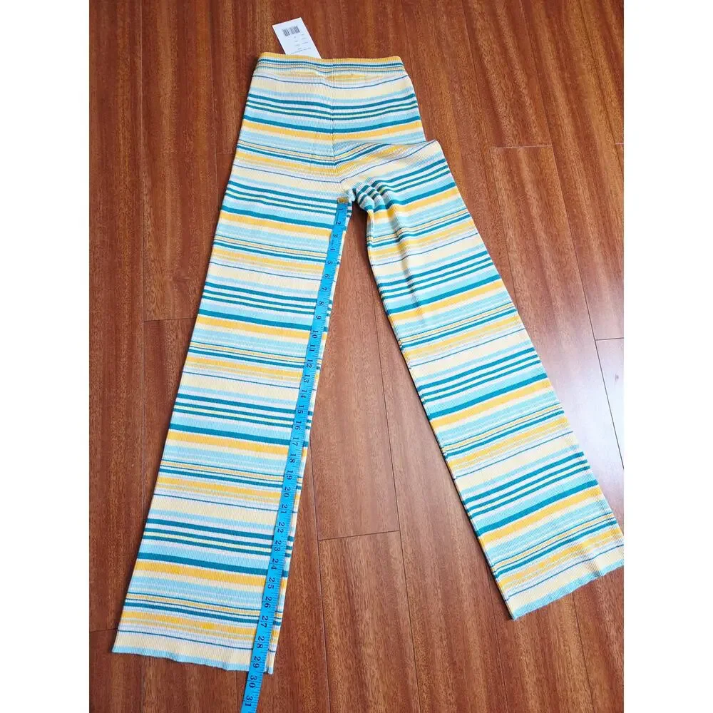 SUMMERY Copenhagen Noelle Ribbed Knit Stripe Top & Pants Set XS NWT